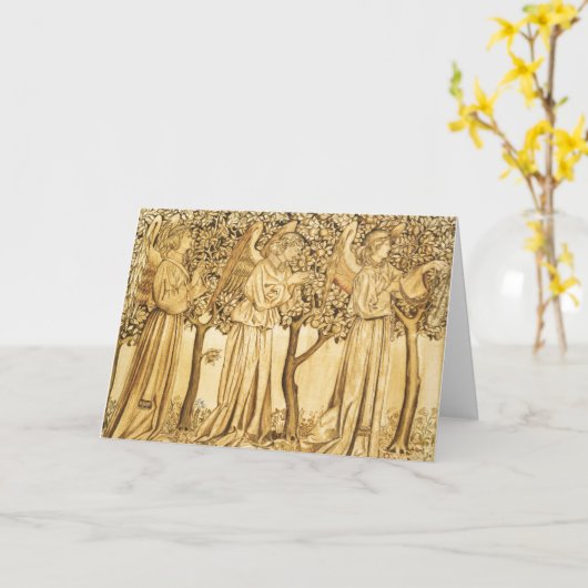 William Morris ANGELS AND TREE Wenskaart Kaart (Gele Bloem)
