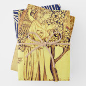 William Morris ANGELS Wrapping Paper Flat Sheet (In situ)