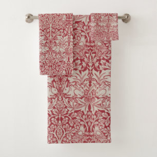 William Morris Animals Birds Rabbits Pink Bad Handdoek