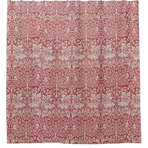 William Morris Animals Birds Rabbits Pink Douchegordijn
