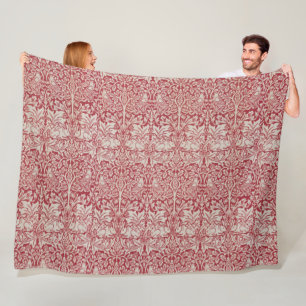 William Morris  Animals Birds Rabbits Pink Fleece Deken