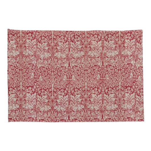 William Morris  Animals Birds Rabbits Pink Kussensloop (Achterkant-Rechts)