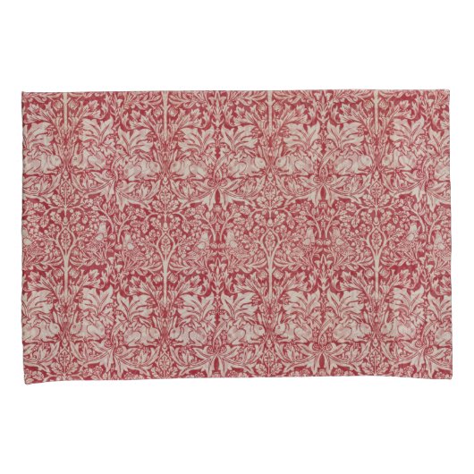 William Morris  Animals Birds Rabbits Pink Kussensloop (Voorkant-Rechts)