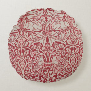 William Morris  Animals Birds Rabbits Pink Rond Kussen