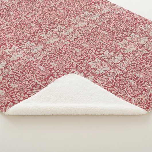 William Morris  Animals Birds Rabbits Pink Sherpa Deken (3/4)