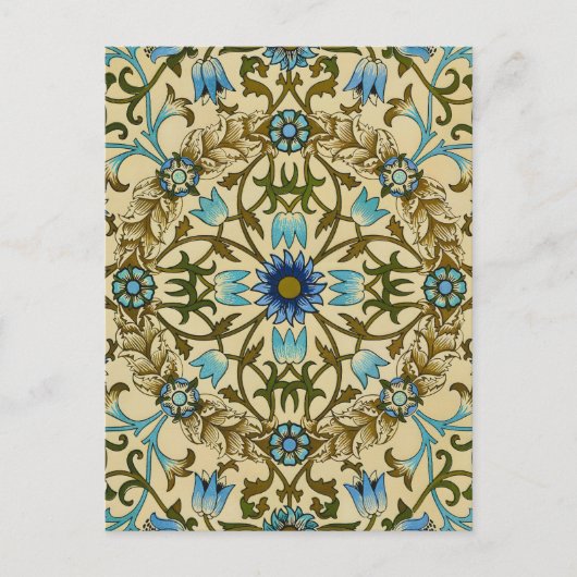 William Morris - Antiek 1873 Vine & Flower Pattern Briefkaart (Voorkant)