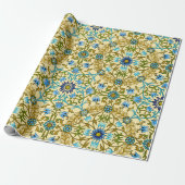 William Morris Antiek 1873 Vine & Flower Pattern Cadeaupapier (Uitgerold)
