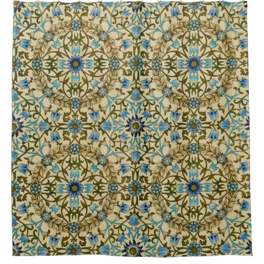 William Morris - Antiek 1873 Vine & Flower Pattern Douchegordijn (Voorkant)