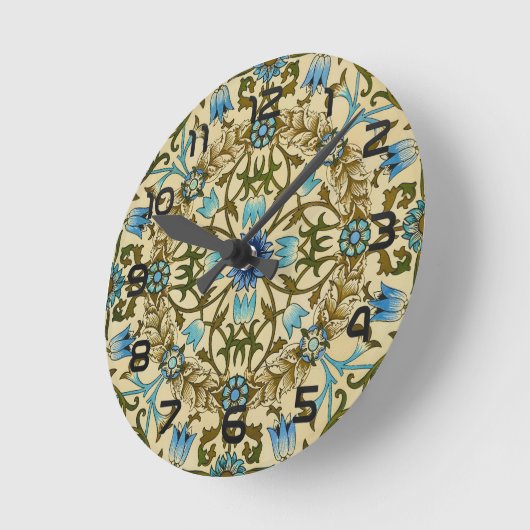 William Morris - Antiek 1873 Vine & Flower Pattern Ronde Klok (Hoek)