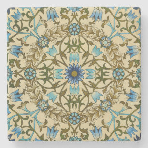 William Morris - Antiek 1873 Vine & Flower Pattern Stenen Onderzetter