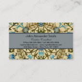 William Morris - Antiek 1873 Vine & Flower Pattern Visitekaartje (Achterkant)