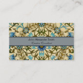 William Morris - Antiek 1873 Vine & Flower Pattern Visitekaartje (Voorkant)