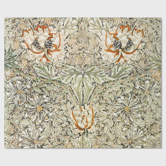 William Morris Antiek Honeysuckle Floral Classic Cadeaupapier (Vlak)