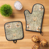 William Morris Antiek Honeysuckle Floral Classic Ovenwant & Pannenlap Set (Top down)