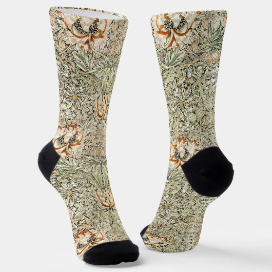 William Morris Antiek Honeysuckle Floral Classic Sokken (Gebogen)