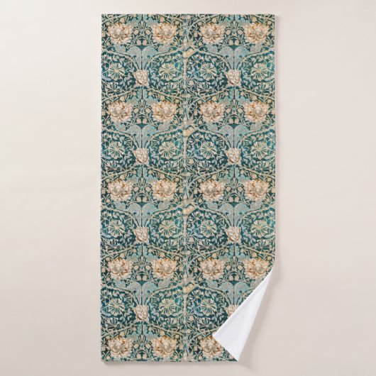 William Morris Antiek Honeysuckle Floral Pattern Bad Handdoek (Badhanddoek)