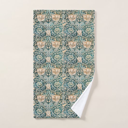 William Morris Antiek Honeysuckle Floral Pattern Bad Handdoek (Handdoek)