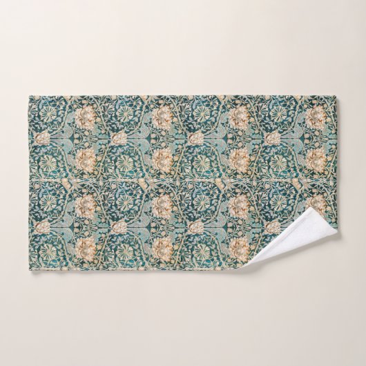 William Morris Antiek Honeysuckle Floral Pattern Bad Handdoek (Handdoek)