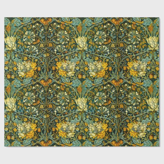 William Morris Antiek Honeysuckle Floral Pattern Cadeaupapier (Vlak)