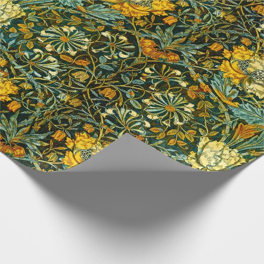 William Morris Antiek Honeysuckle Floral Pattern Cadeaupapier (Hoek)