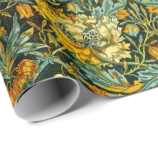 William Morris Antiek Honeysuckle Floral Pattern Cadeaupapier (Rol Hoek)