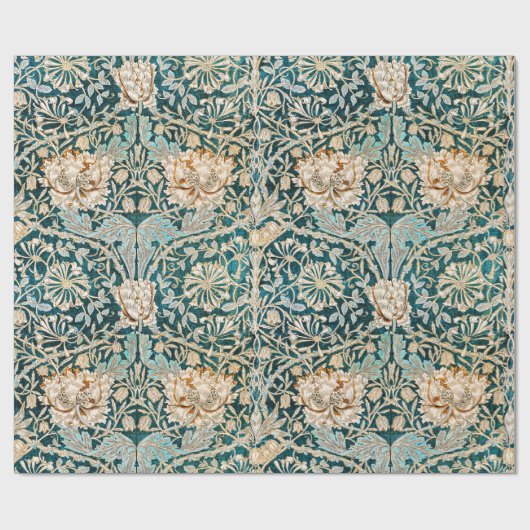 William Morris Antiek Honeysuckle Floral Pattern Cadeaupapier (Vlak)