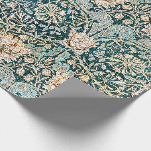 William Morris Antiek Honeysuckle Floral Pattern Cadeaupapier (Hoek)