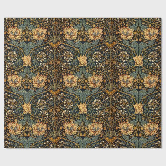 William Morris Antiek Honeysuckle Floral Pattern Cadeaupapier (Vlak)