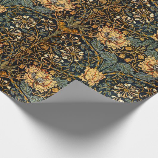 William Morris Antiek Honeysuckle Floral Pattern Cadeaupapier (Hoek)