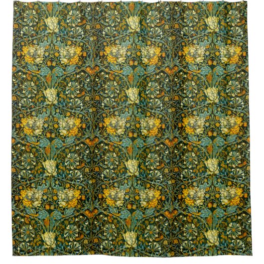 William Morris Antiek Honeysuckle Floral Pattern Douchegordijn (Voorkant)