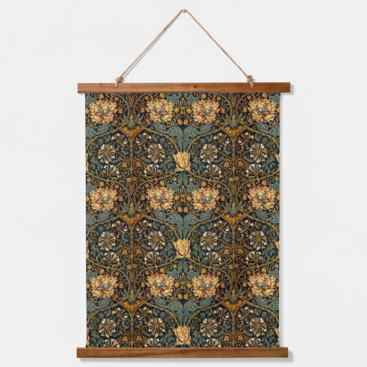 William Morris Antiek Honeysuckle Floral Pattern Hangend Wandkleed (Voorkant)