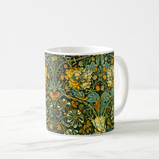 William Morris Antiek Honeysuckle Floral Pattern Koffiemok (Voorkant rechts)