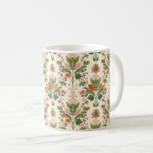 William Morris Antiek Honeysuckle Floral Pattern Koffiemok (Voorkant rechts)