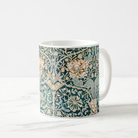 William Morris Antiek Honeysuckle Floral Pattern Koffiemok (Voorkant rechts)