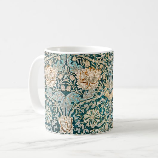William Morris Antiek Honeysuckle Floral Pattern Koffiemok (Voorkant links)