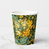 William Morris Antiek Honeysuckle Floral Pattern Papieren Bekers (Achterkant)