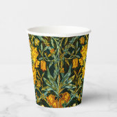 William Morris Antiek Honeysuckle Floral Pattern Papieren Bekers (Rechts)