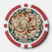 William Morris Antiek Honeysuckle Floral Pattern Poker Chips (Voorkant)