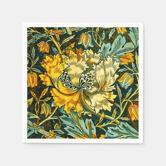 William Morris Antiek Honeysuckle Floral Pattern Servet (Voorkant)