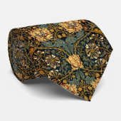William Morris Antiek Honeysuckle Floral Pattern Stropdas (Opgerold)