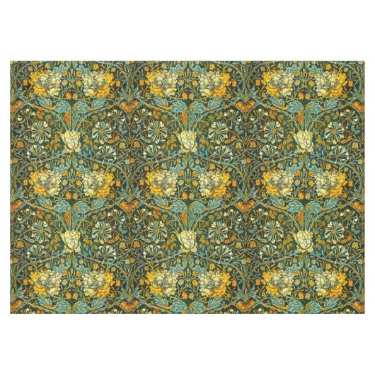 William Morris Antiek Honeysuckle Floral Pattern Tafelkleed (Voorkant (Horizontaal))