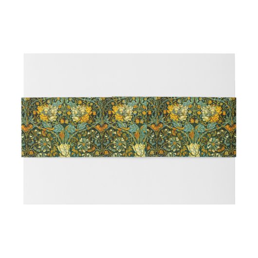 William Morris Antiek Honeysuckle Floral Pattern Uitnodigingen Wikkel (Achterkant Voorbeeld)