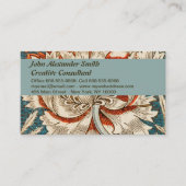 William Morris Antiek Honeysuckle Floral Pattern Visitekaartje (Voorkant)