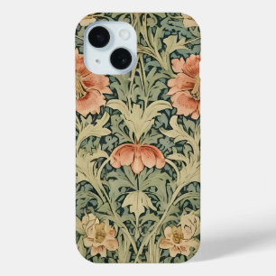William Morris Antiek Kamperfoelie Bloemmotief iPhone 15 Case