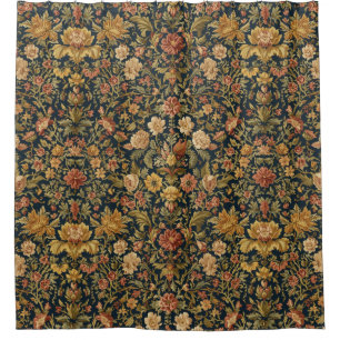 William Morris Antiek Kamperfoelie Bloempatroon Douchegordijn