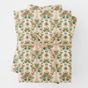 William Morris Antiek Kamperfoelie Bloempatroon Inpakpapier Vel