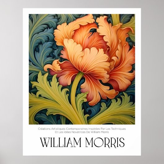 William Morris Antiek Sinaasappel Flower Poster (Voorkant)