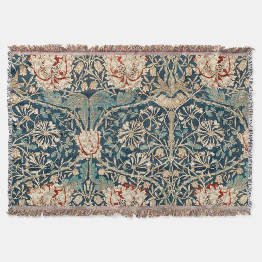 William Morris Antieke Kamperfoelie Bloem Deken (Voorkant)