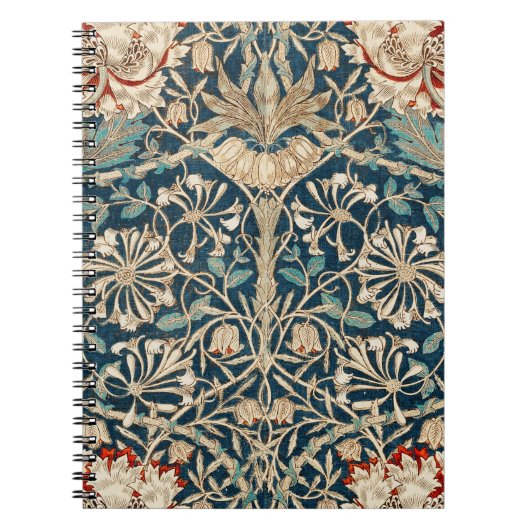 William Morris Antieke Kamperfoelie Bloem Notitieboek (Voorkant)