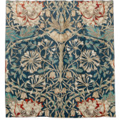 William Morris Antieke Kamperfoelie Bloemmotief Douchegordijn (Voorkant)